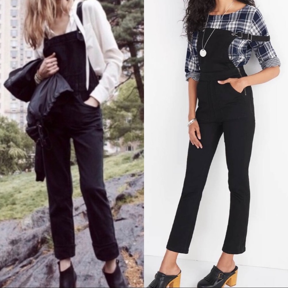 Madewell Cali Demi Boot Overall Black Sea Denim Small